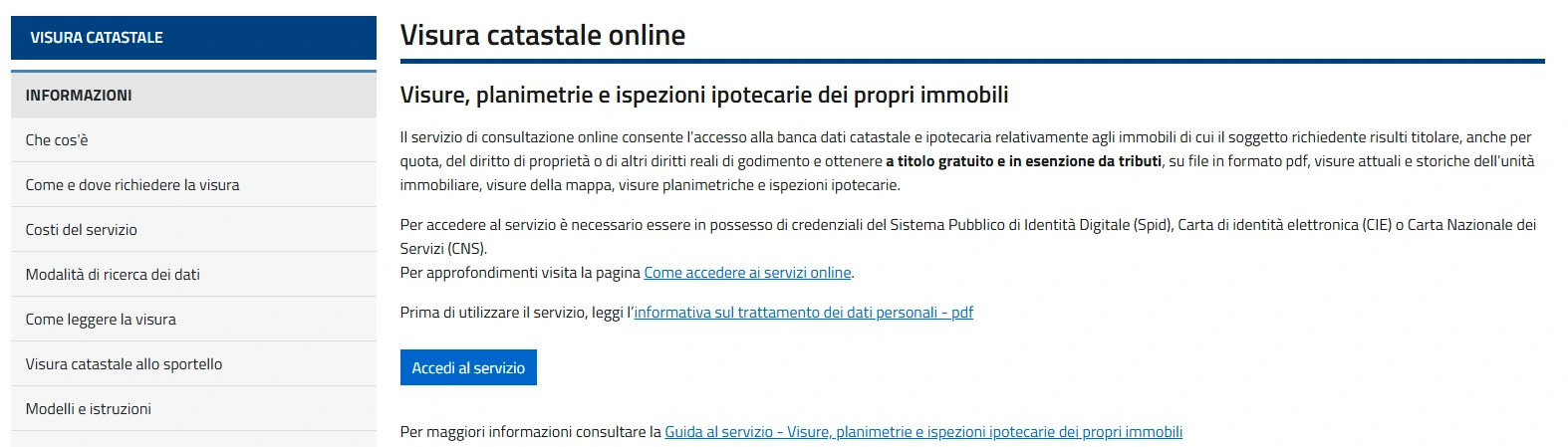 come scaricare una visura catastale online_accesso