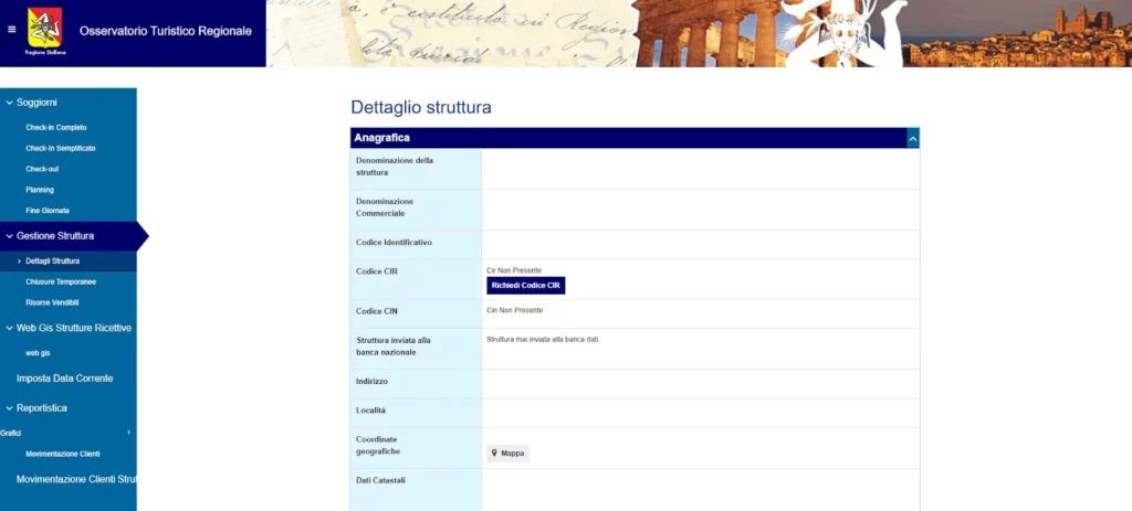 Osservatorio turistico - richiesta codice CIR