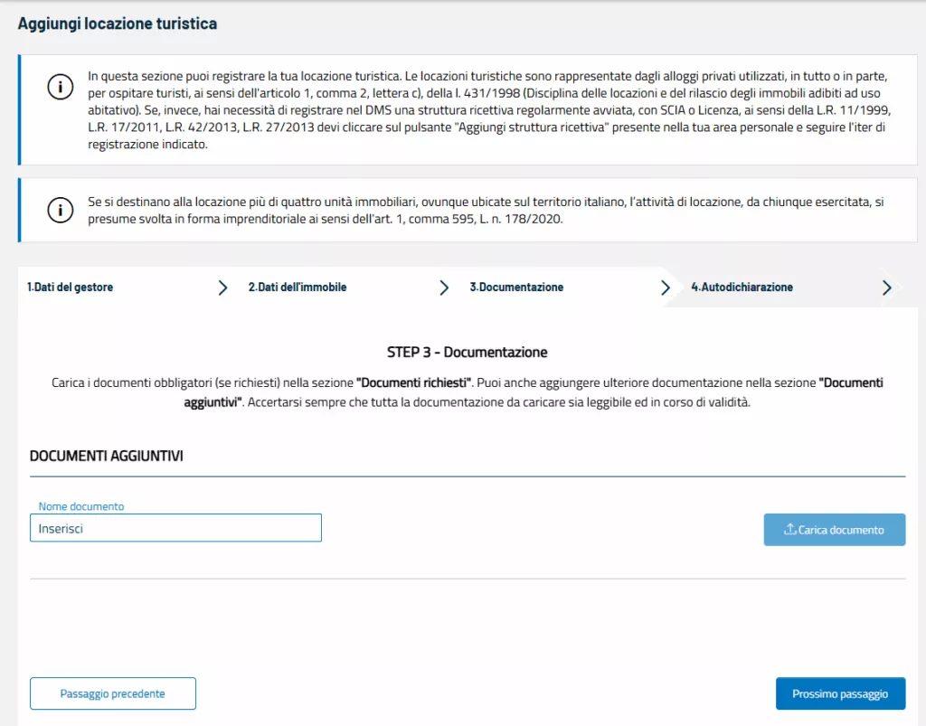 Documentazione da allegare Documentazione