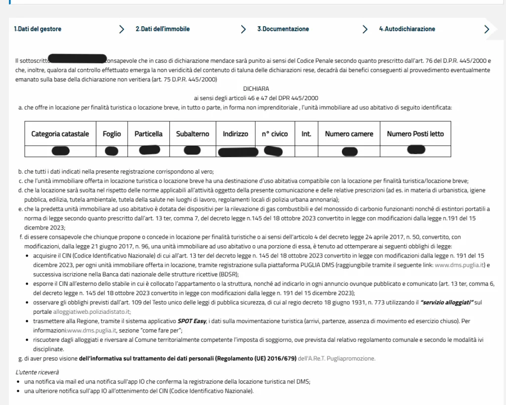Autodichiarazione - Prima Parte Autodichiarazione