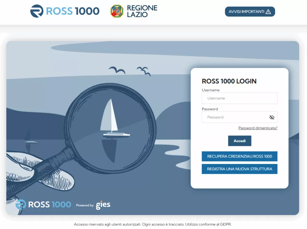 regione lazio home page ross1000