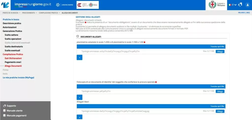 Impresa in un giorno - Allegati