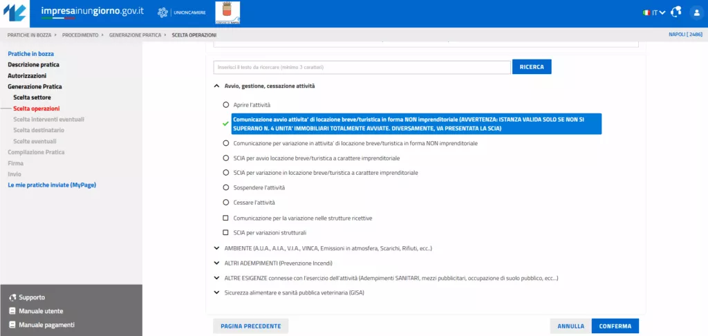 Comunicazione avvio attività di locazione breve/turistica in forma NON imprenditoriale Comunicazione avvio attività di locazione breve/turistica in forma NON imprenditoriale