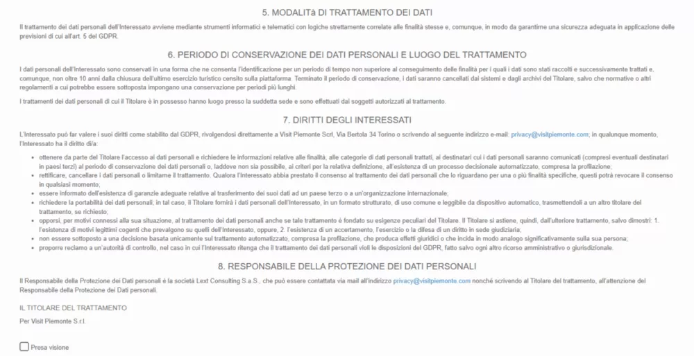 Informativa privacy - parte 2 Informativa privacy - parte 2