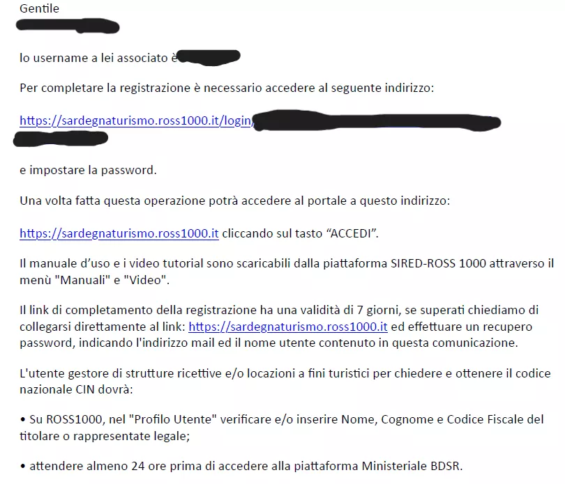 Credenziali ROSS1000