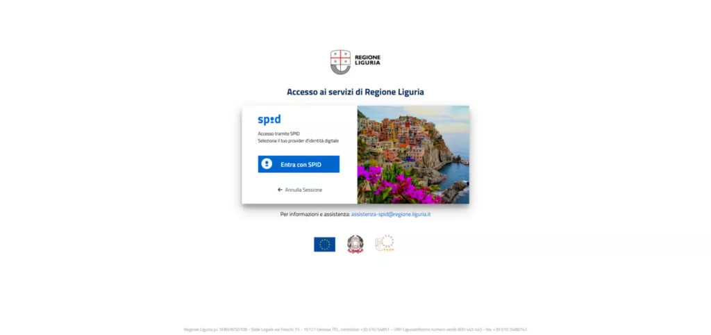 Homepage Regione Liguria