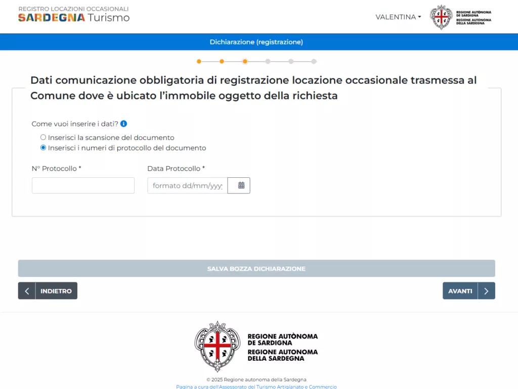 Seconda modalità invio dati comunicazione